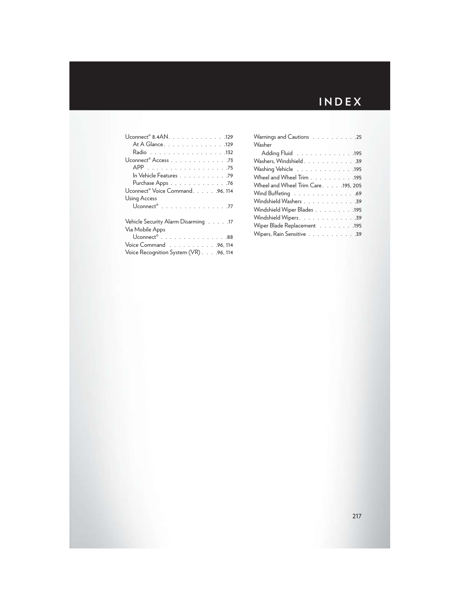Chrysler 2015 200 - User Guide User Manual | Page 219 / 228