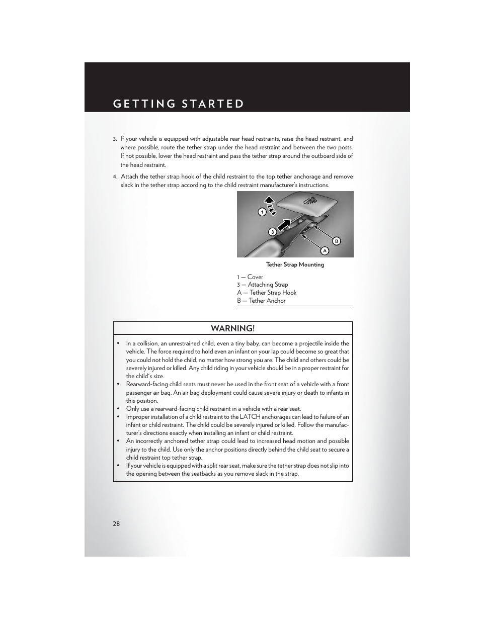 Warning | Chrysler 2015 200 - User Guide User Manual | Page 30 / 228