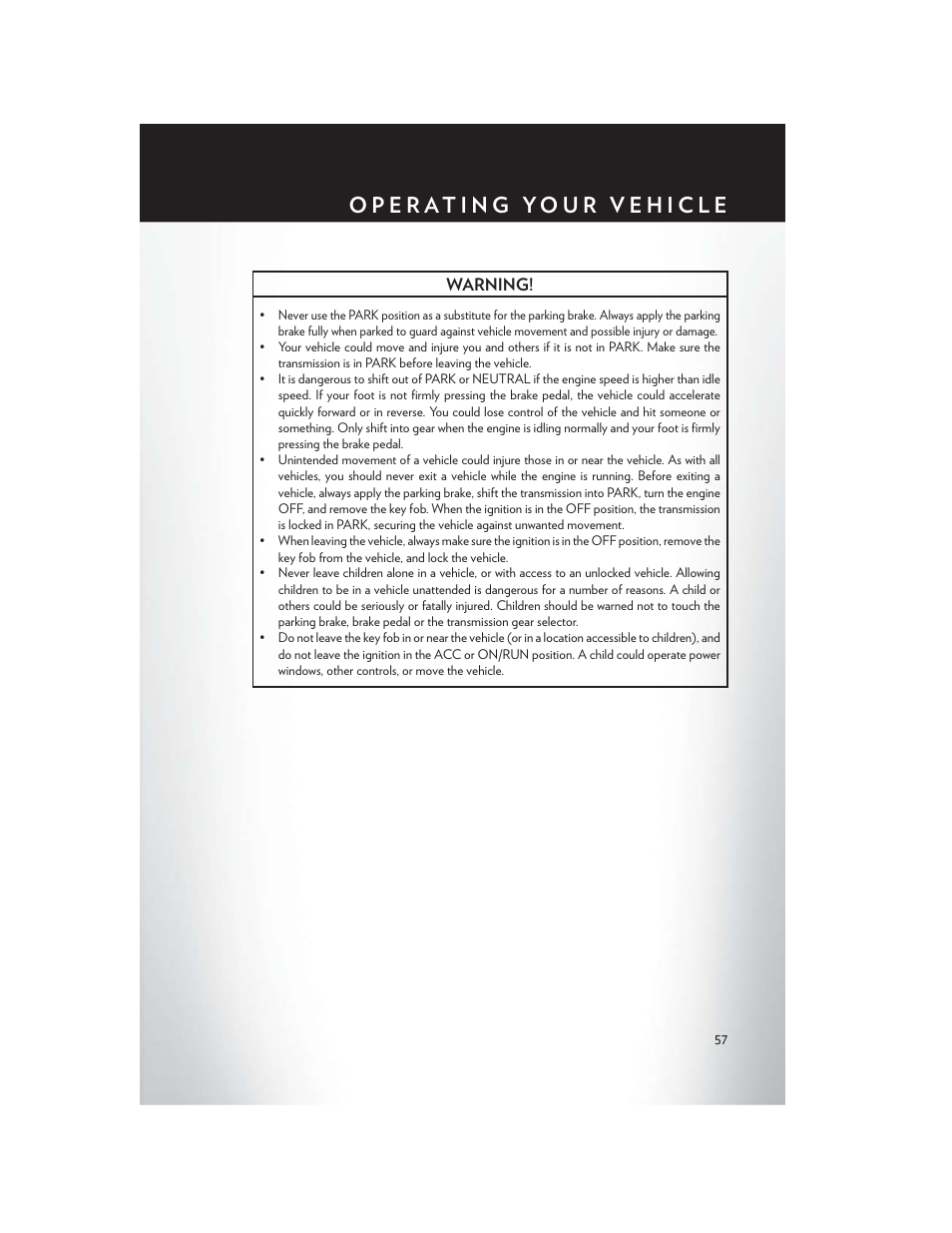 Warning | Chrysler 2015 200 - User Guide User Manual | Page 59 / 228