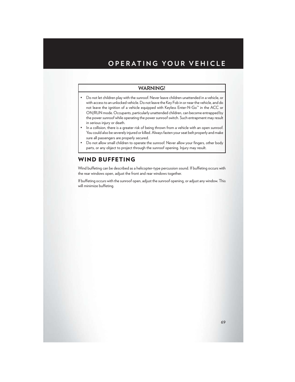 Wind buffeting | Chrysler 2015 200 - User Guide User Manual | Page 71 / 228