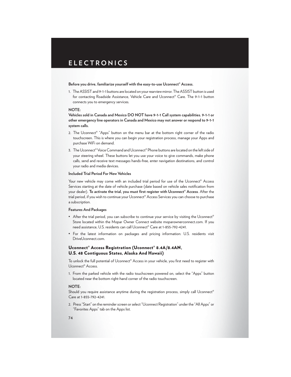 Chrysler 2015 200 - User Guide User Manual | Page 76 / 228