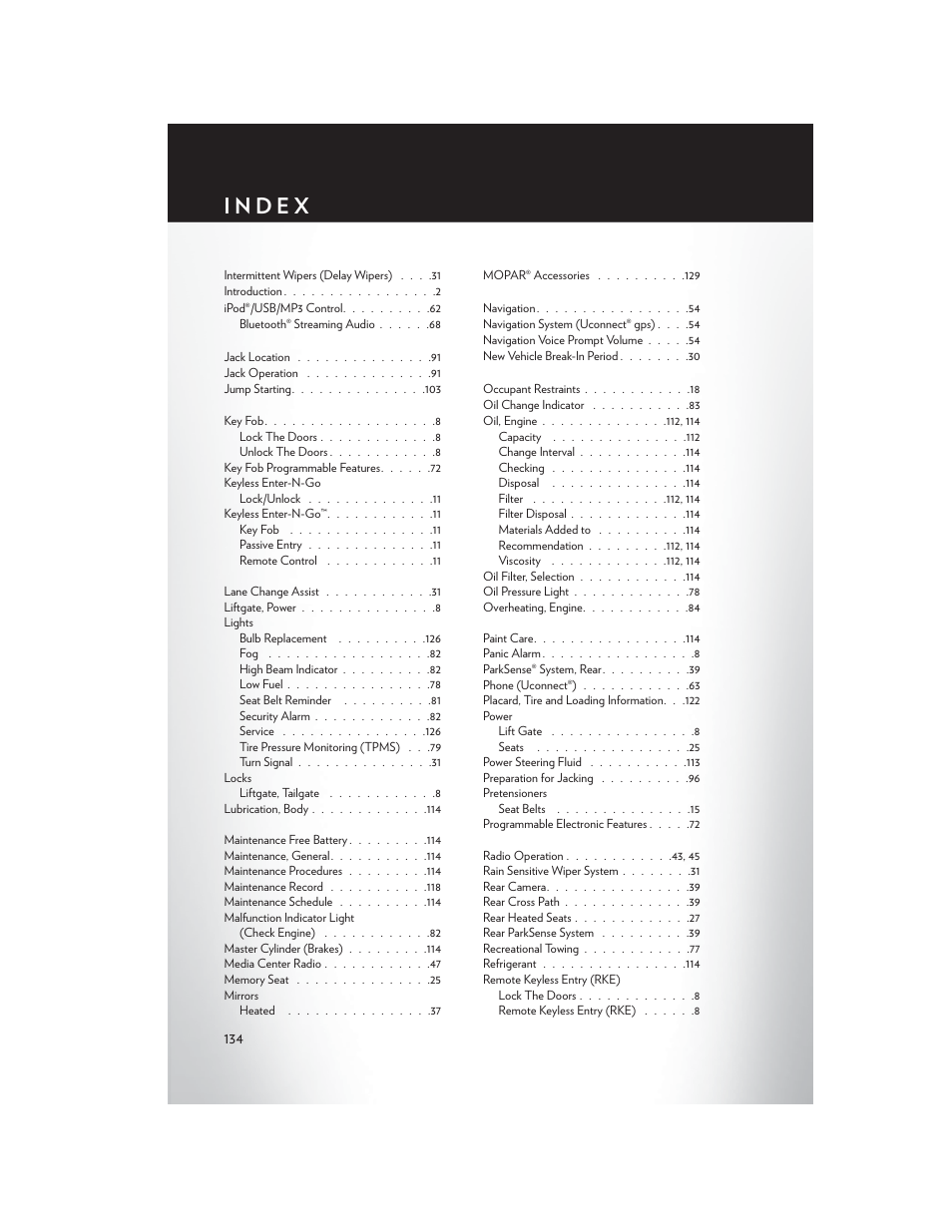 Chrysler 2015 Country - User Guide User Manual | Page 136 / 140