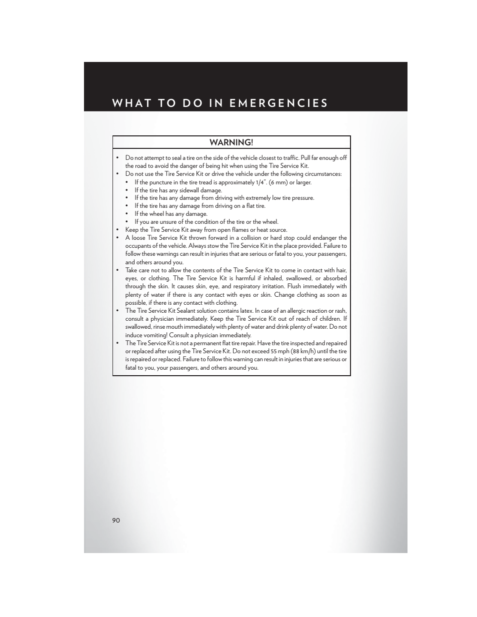 Warning | Chrysler 2015 Country - User Guide User Manual | Page 92 / 140