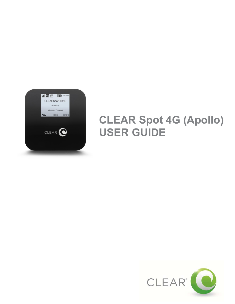 CLEAR Spot 4G Apollo Users Guide User Manual | 30 pages