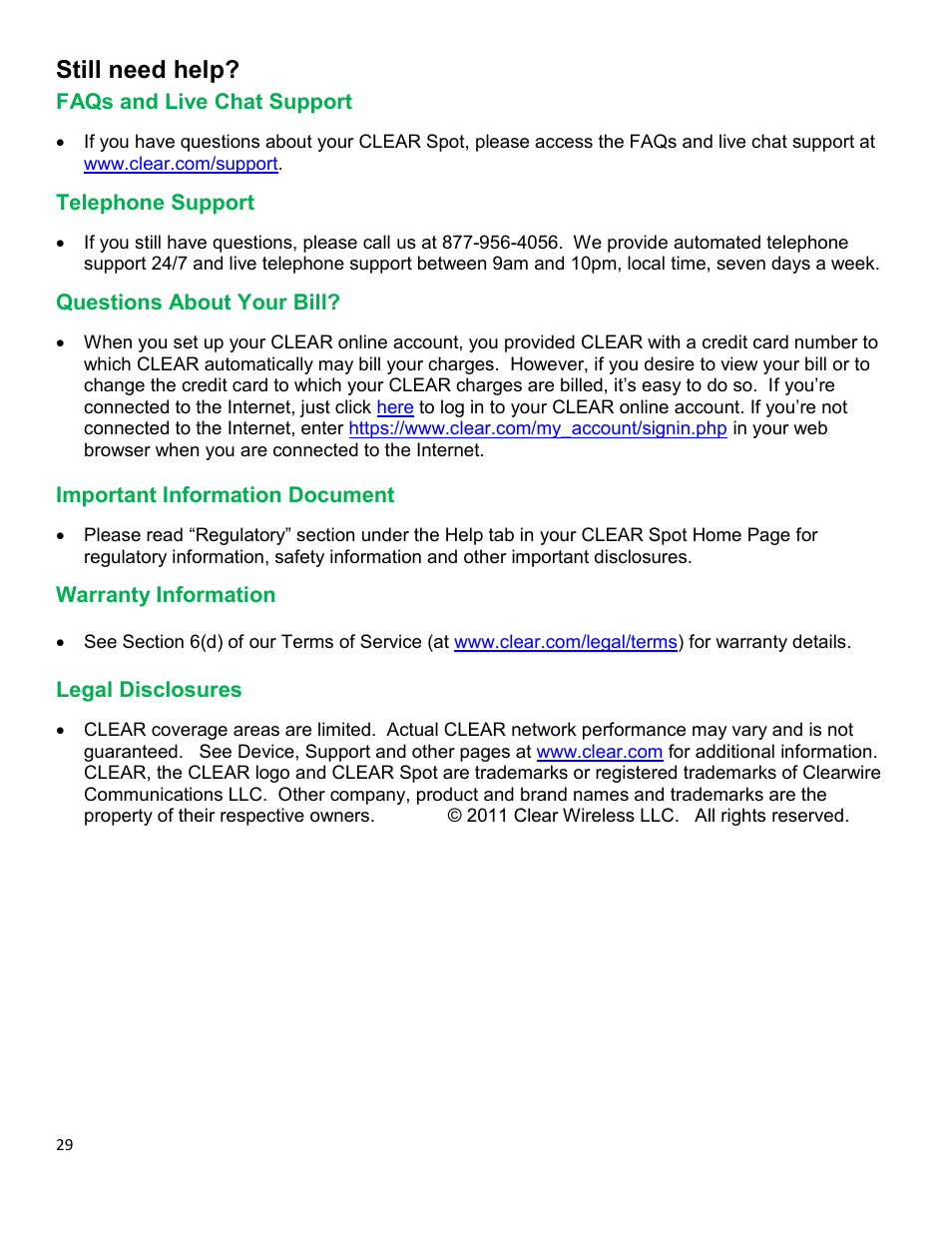 Still need help, S and, Upport | Elephone, Uestions, Bout, Mportant, Nformation, Ocument, Arranty | CLEAR Spot 4G Apollo Users Guide User Manual | Page 30 / 30