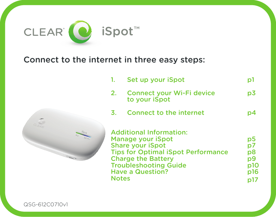 CLEAR iSpot User Manual | 20 pages