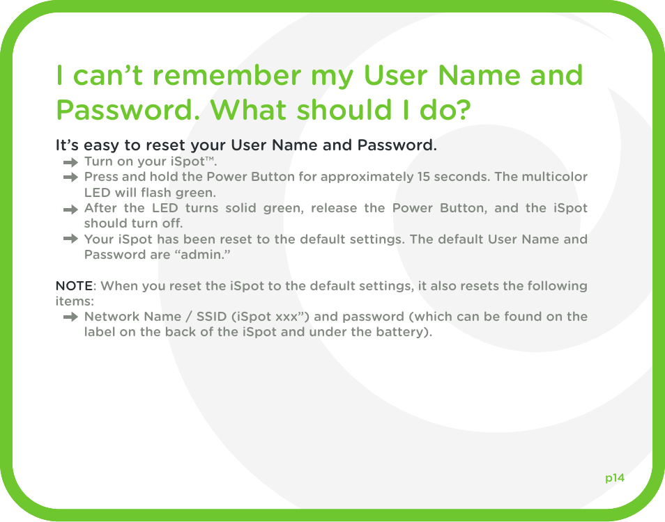 I can’t share my ispot . what should i do | CLEAR iSpot User Manual | Page 15 / 20