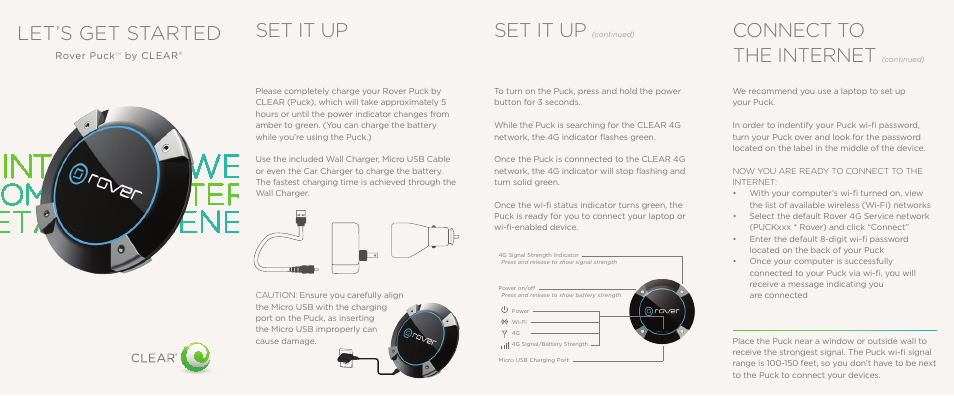 CLEAR Rover Puck by CLEAR User Manual | 2 pages