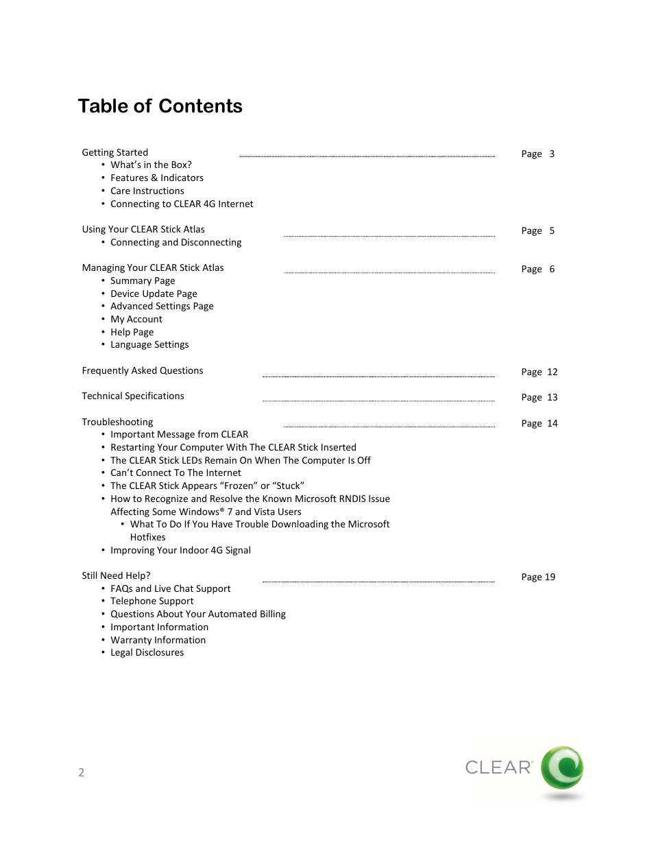 CLEAR Stick Atlas User Manual | Page 2 / 19