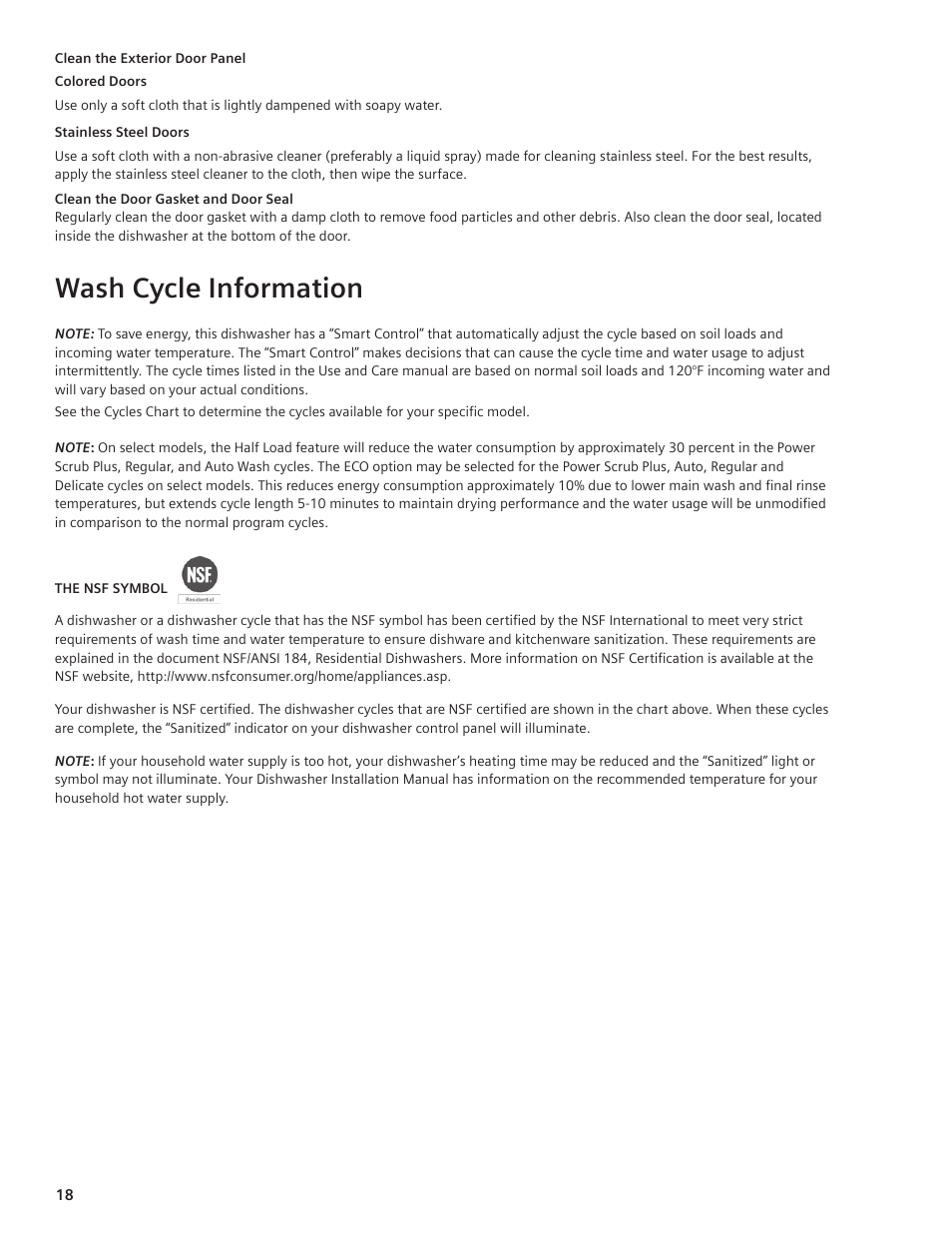 Wash cycle information | Bosch sHe42l User Manual | Page 15 / 20