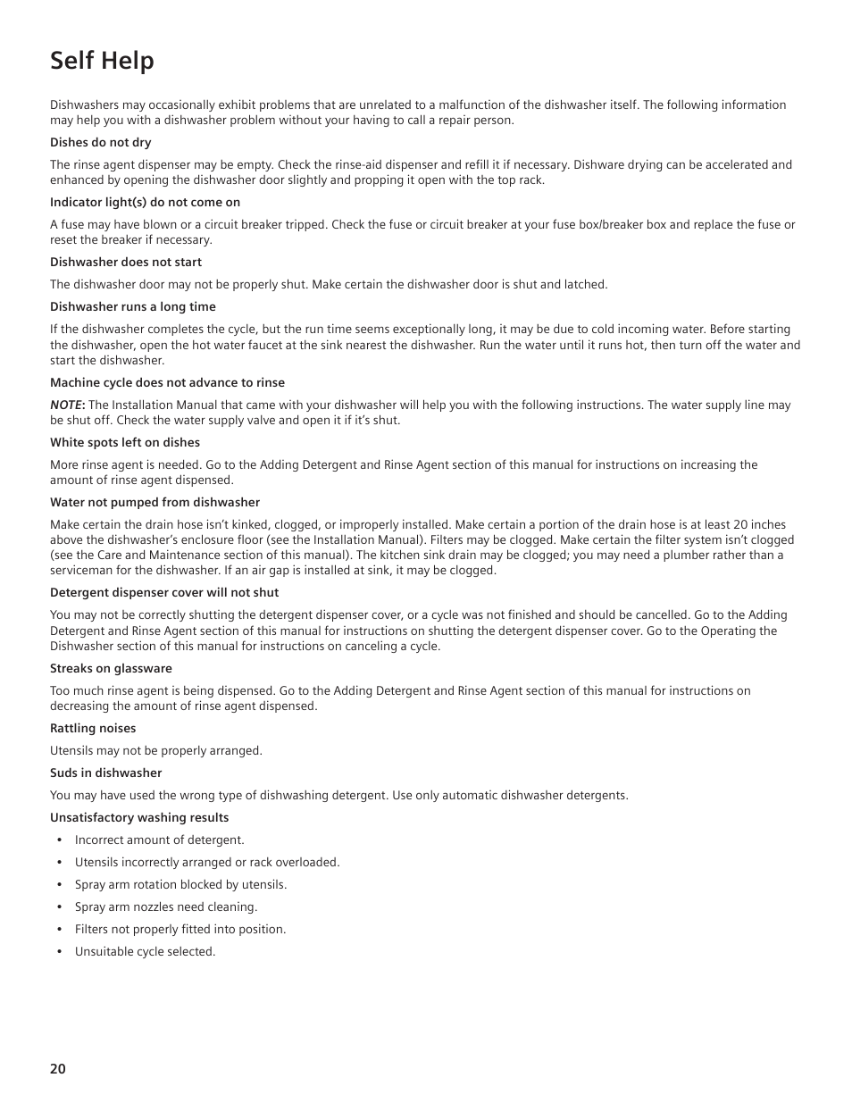 Self help | Bosch sHe42l User Manual | Page 17 / 20