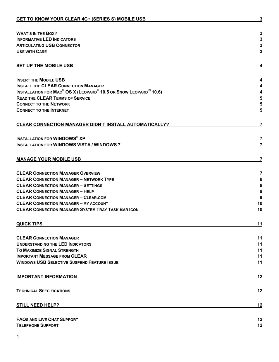 CLEAR 4G+ USB S Series Users Guide User Manual | Page 2 / 13