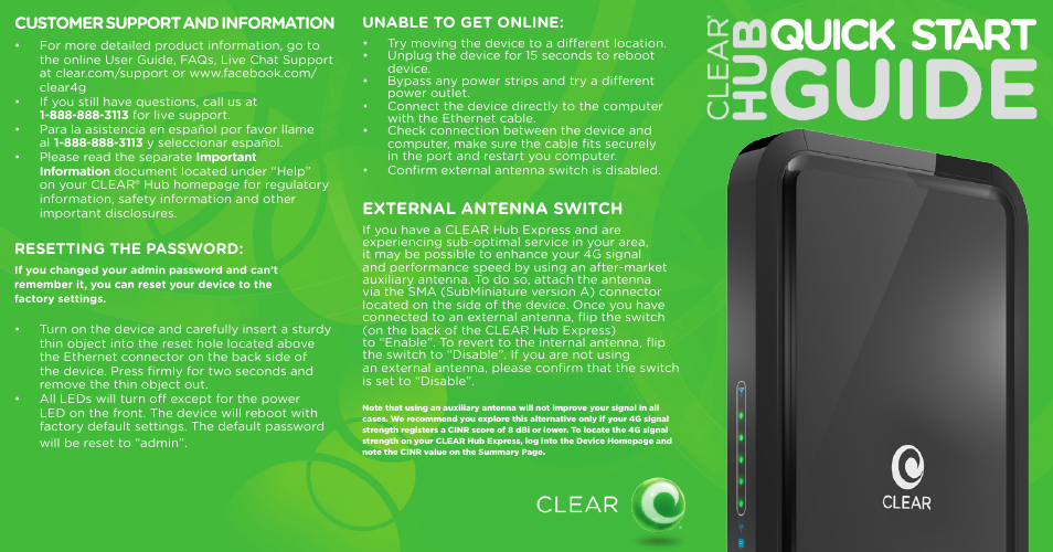 CLEAR Hub Express Quick Start User Manual | 2 pages