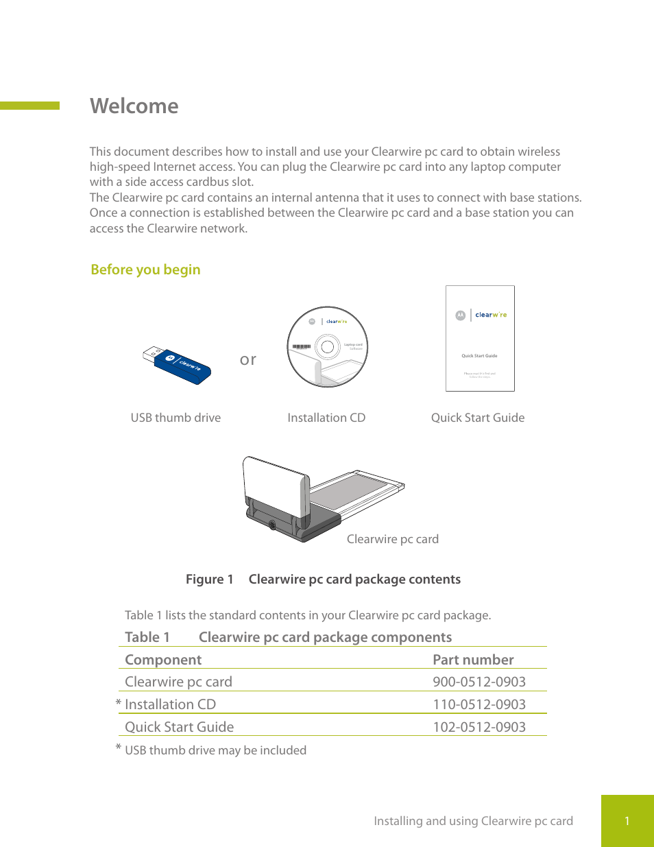 Welcome, Before you begin | CLEAR PC Card User Manual | Page 4 / 20