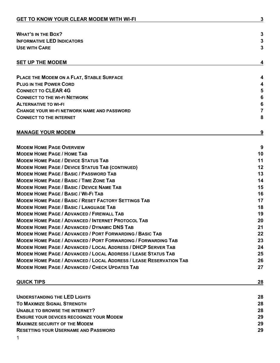 CLEAR Modem with Wi-Fi User Guide User Manual | Page 2 / 32
