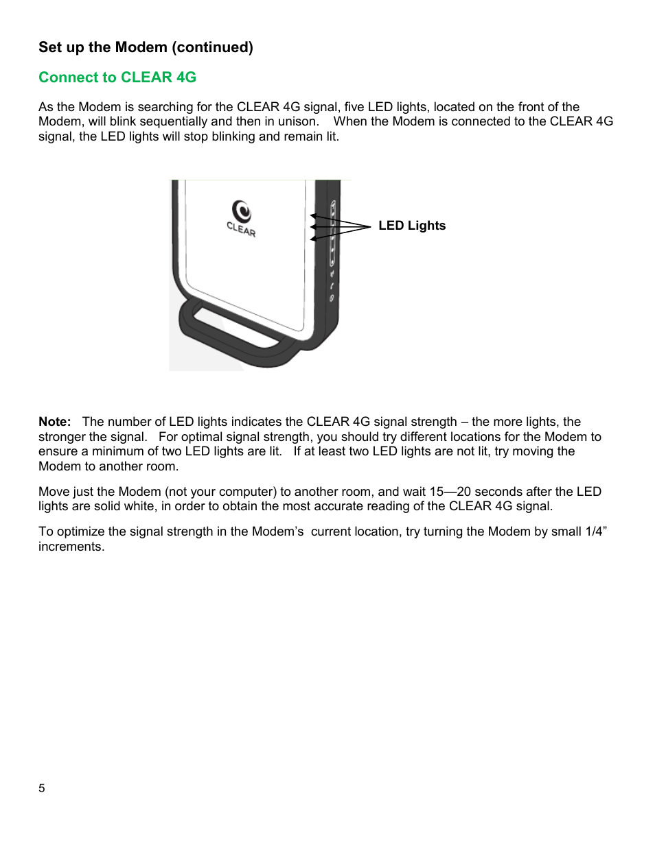 Onnect to, Clear | CLEAR Modem with Wi-Fi User Guide User Manual | Page 6 / 32