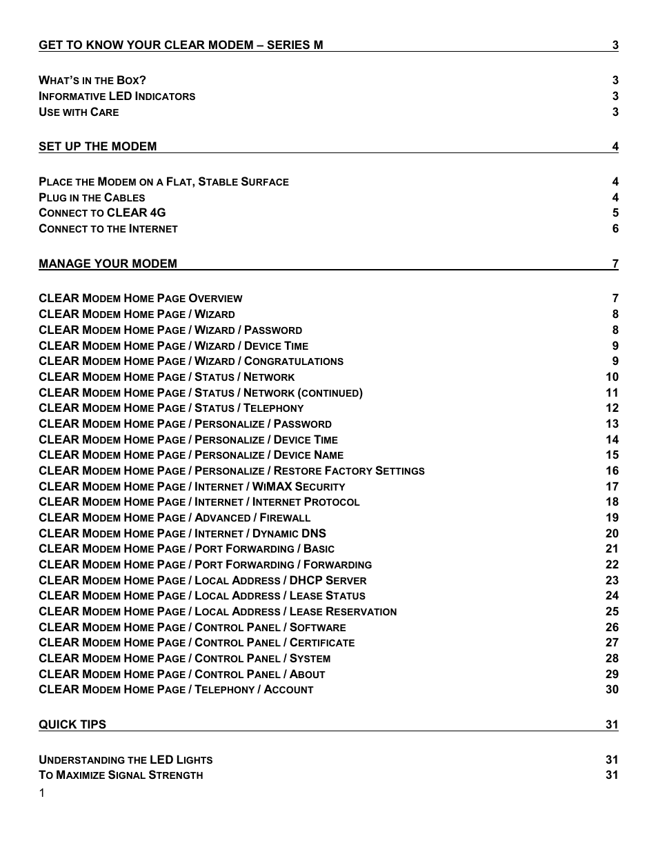 CLEAR Modem M Series User Guide User Manual | Page 2 / 34