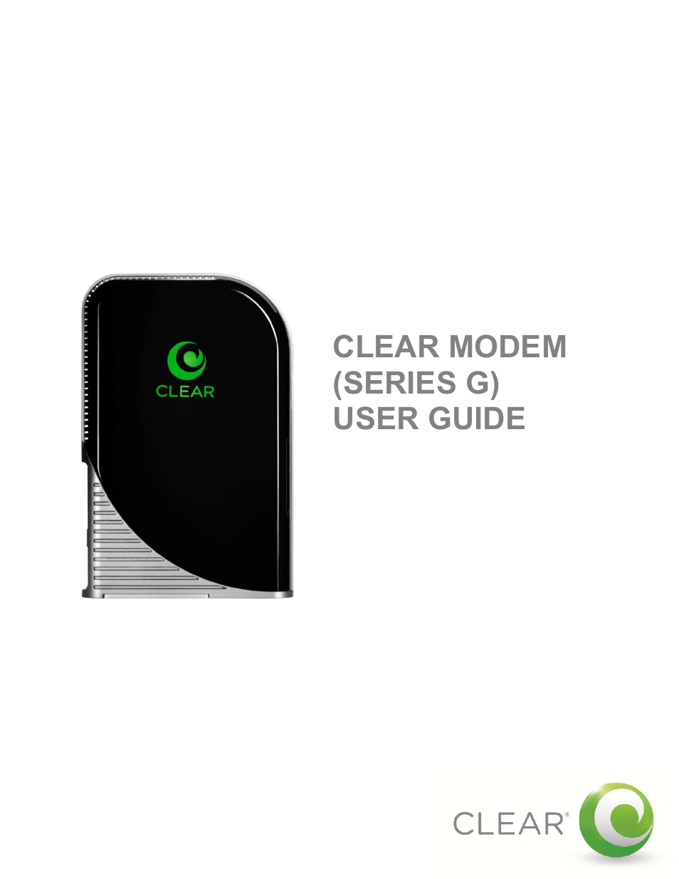 CLEAR Modem G Series User Guide User Manual | 28 pages