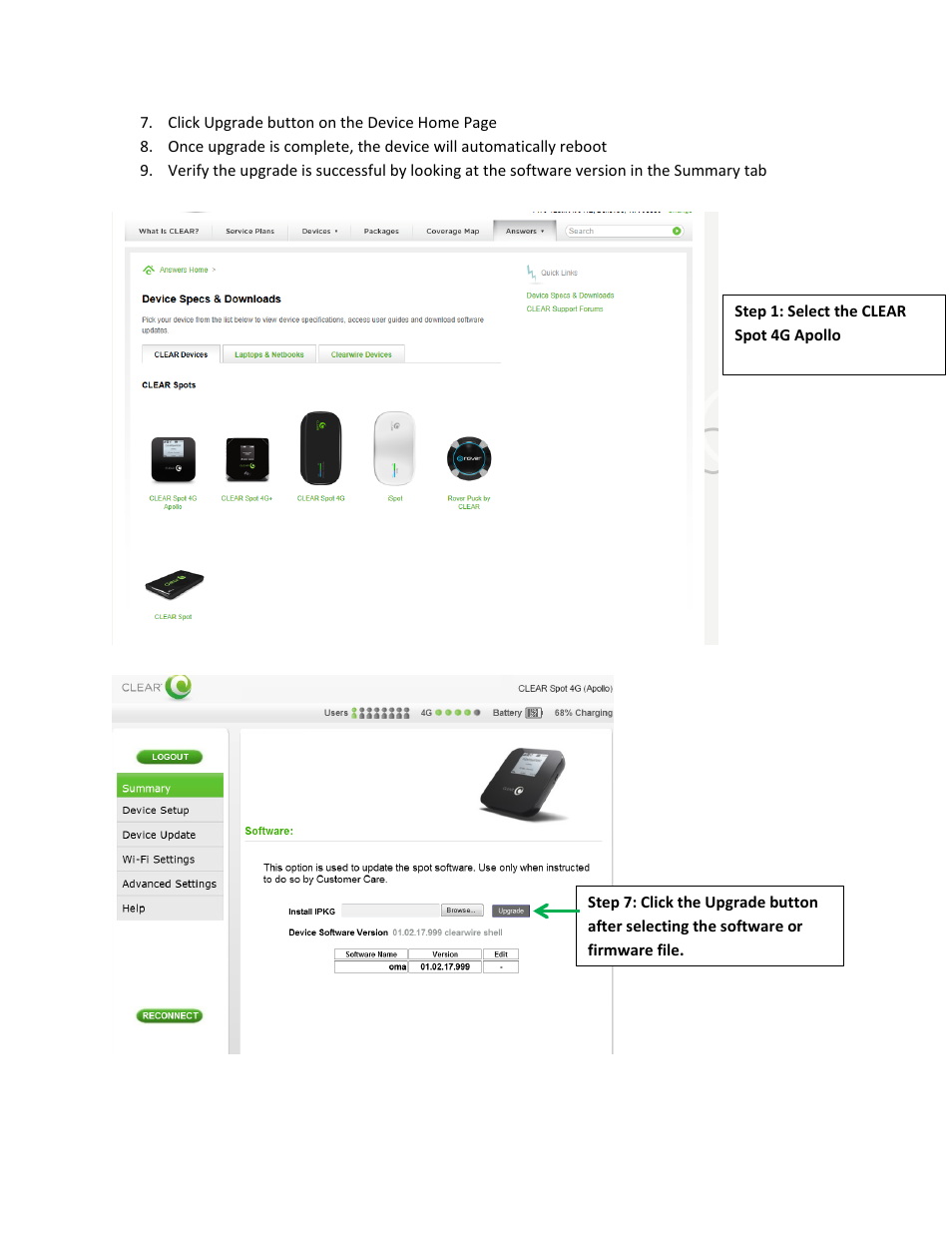CLEAR Spot 4G Apollo User Manual | Page 2 / 3