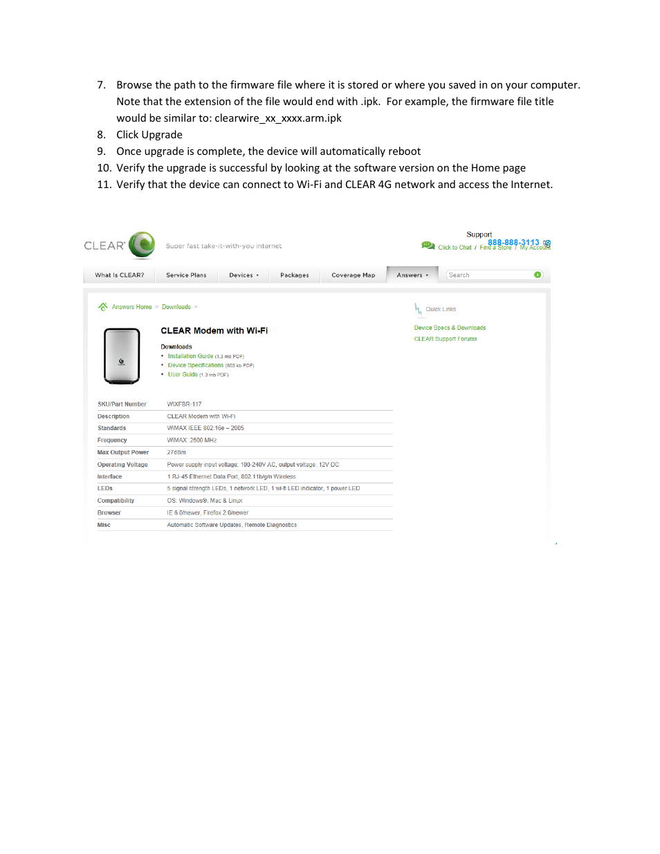 CLEAR Modem with Wi-Fi User Manual | Page 2 / 3
