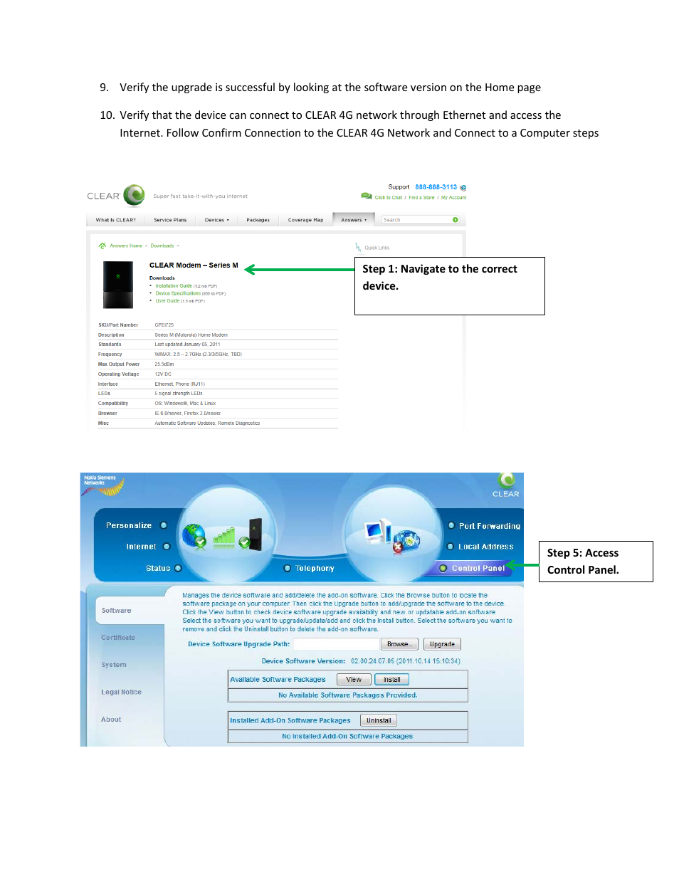 CLEAR Modem M Series User Manual | Page 2 / 3