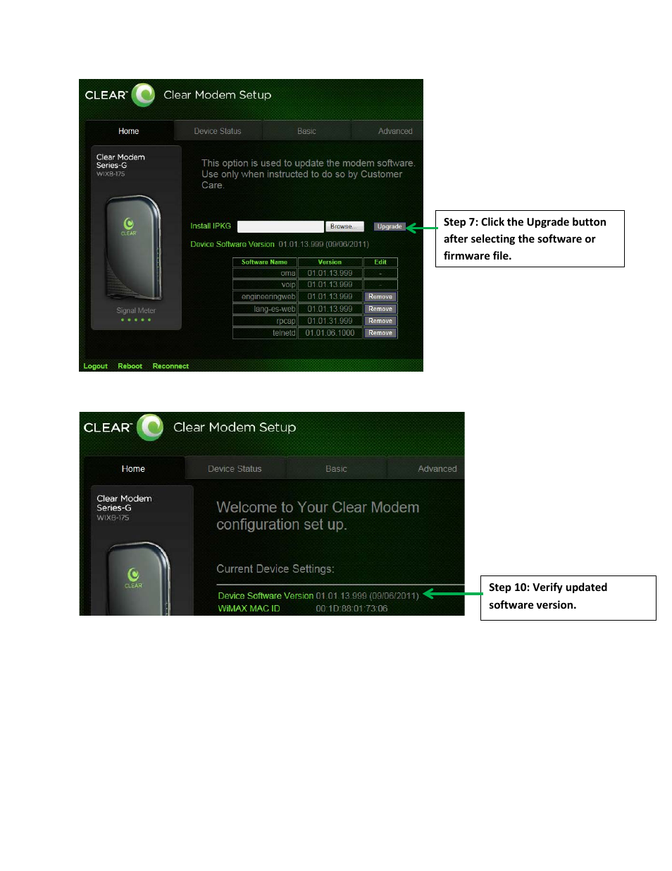 CLEAR Modem G Series User Manual | Page 3 / 3