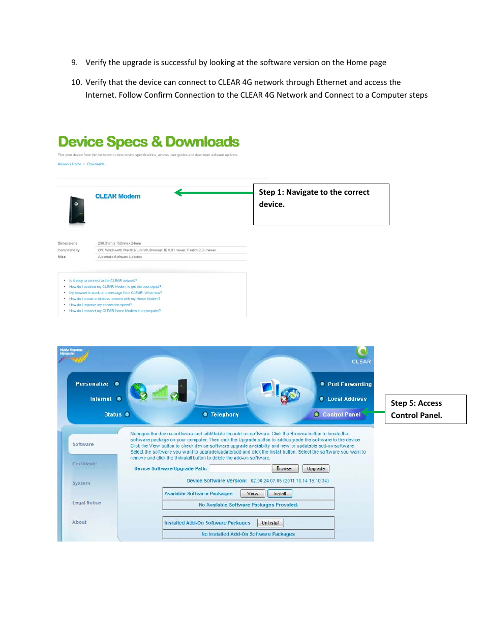 CLEAR Modem User Manual | Page 2 / 3