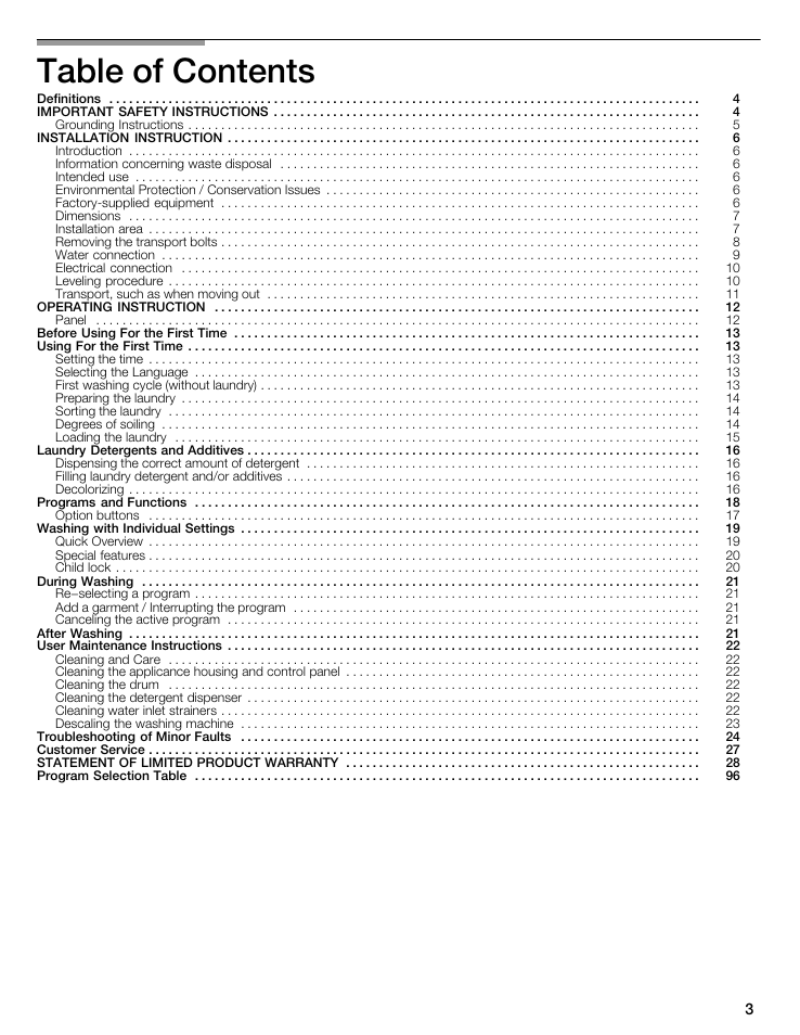 Bosch maxx 800 Series User Manual | Page 3 / 96