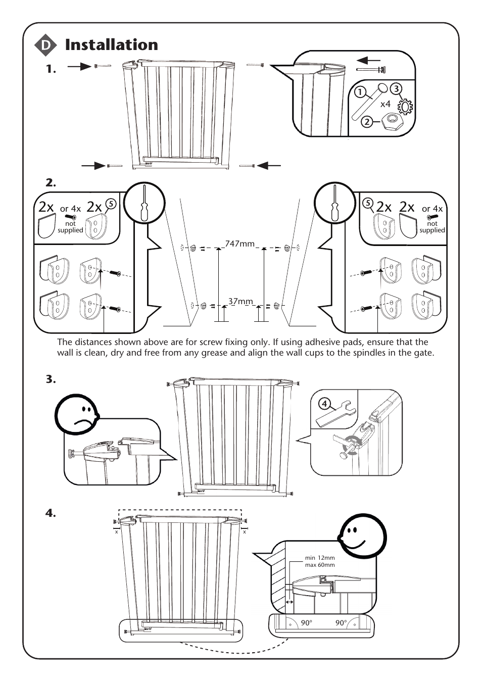 Installation | Clippasafe 132 Extendable Swing Shut Gate User Manual | Page 3 / 8