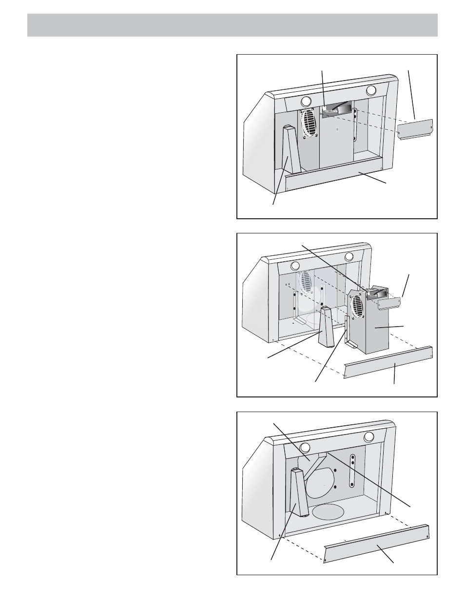 Installation, 3general information, Unpack hood | Remove knockout, Install internal blower | Bosch DAH95 User Manual | Page 3 / 6