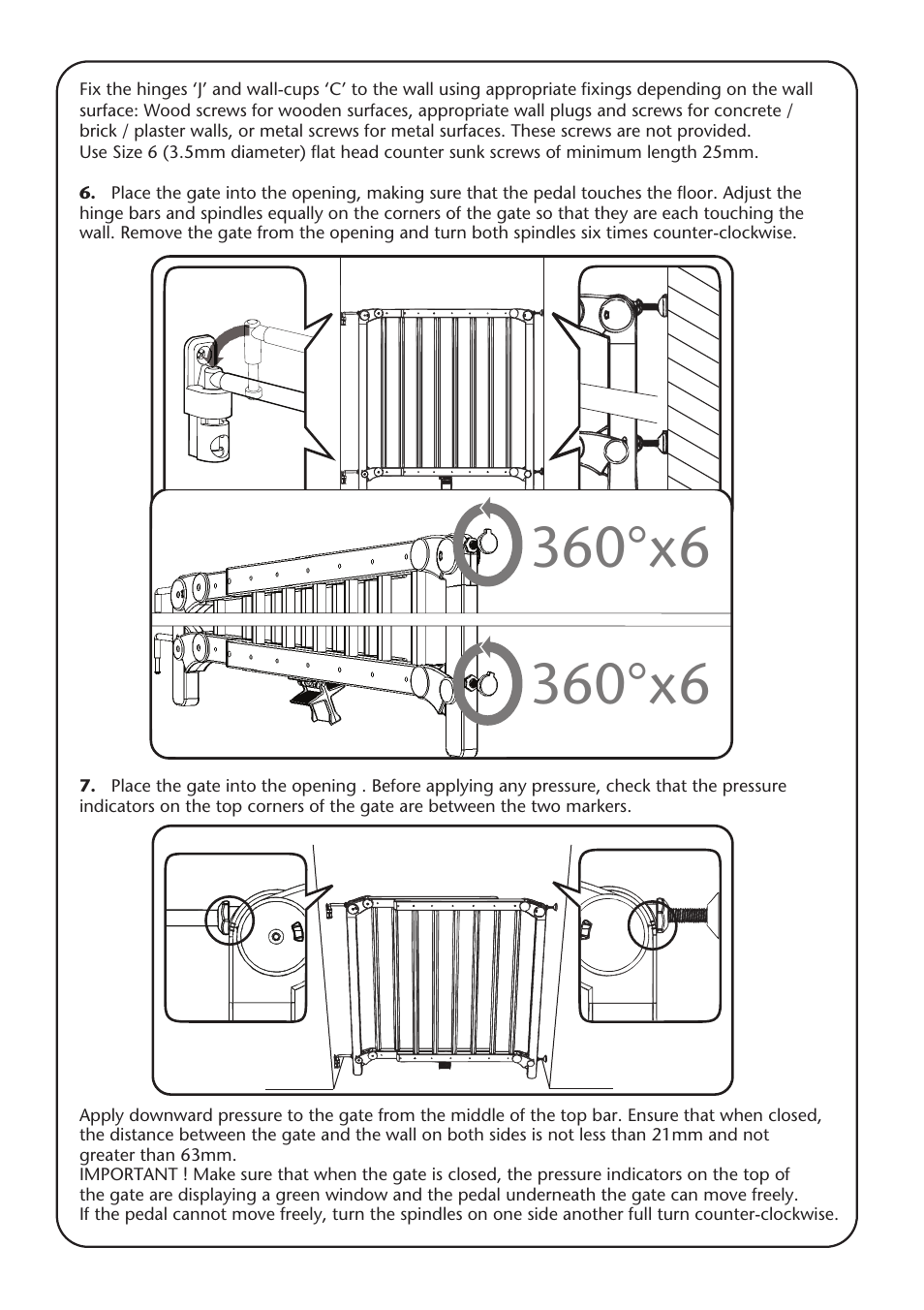 360°x6 | Clippasafe 118/1 Extendable, Dual Fix Push to Lock Gate User Manual | Page 10 / 12