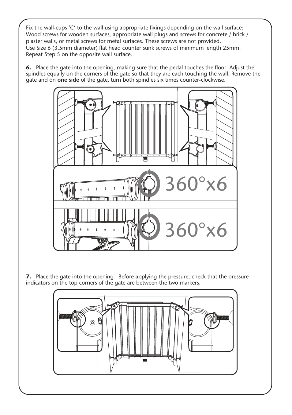 360°x6 | Clippasafe 118/1 Extendable, Dual Fix Push to Lock Gate User Manual | Page 5 / 12