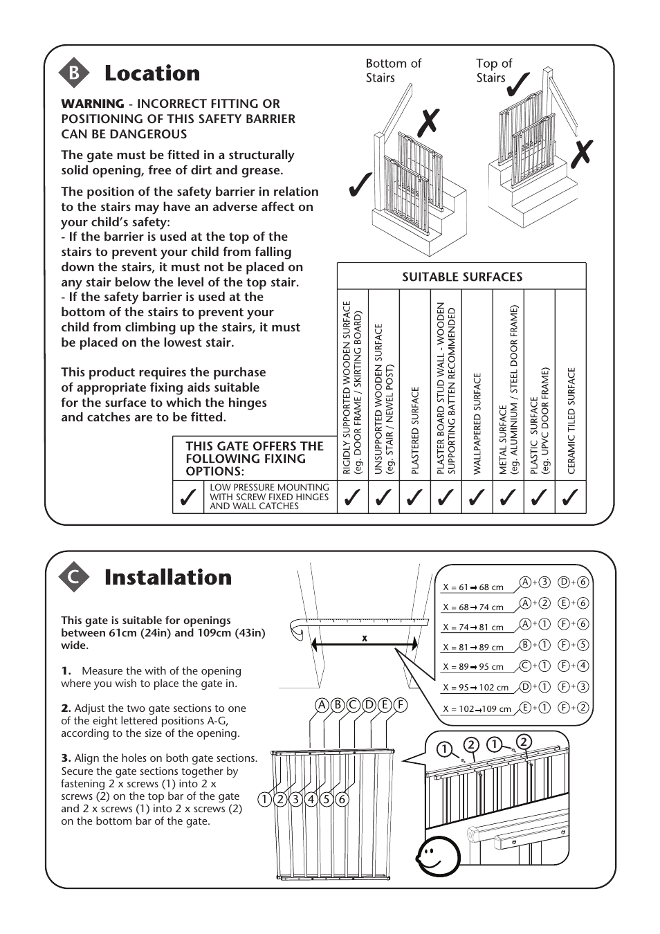 Clippasafe 112 Extendable No Trip Gate User Manual | Page 2 / 4