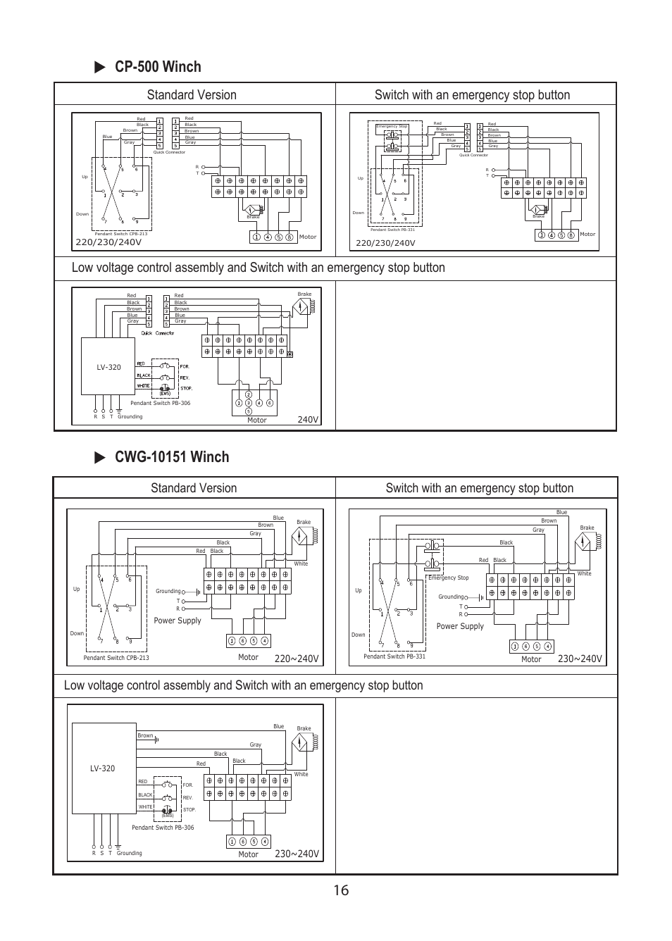 Cp-500 winch, 240v | COMEUP Electric Winch (Ver:02) User Manual | Page 18 / 24