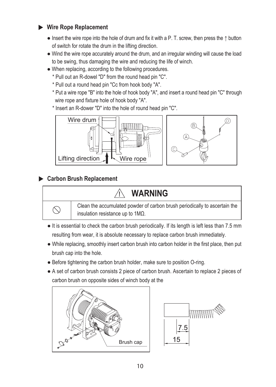 Warning | COMEUP Compact Winch (Ver:00) User Manual | Page 12 / 20