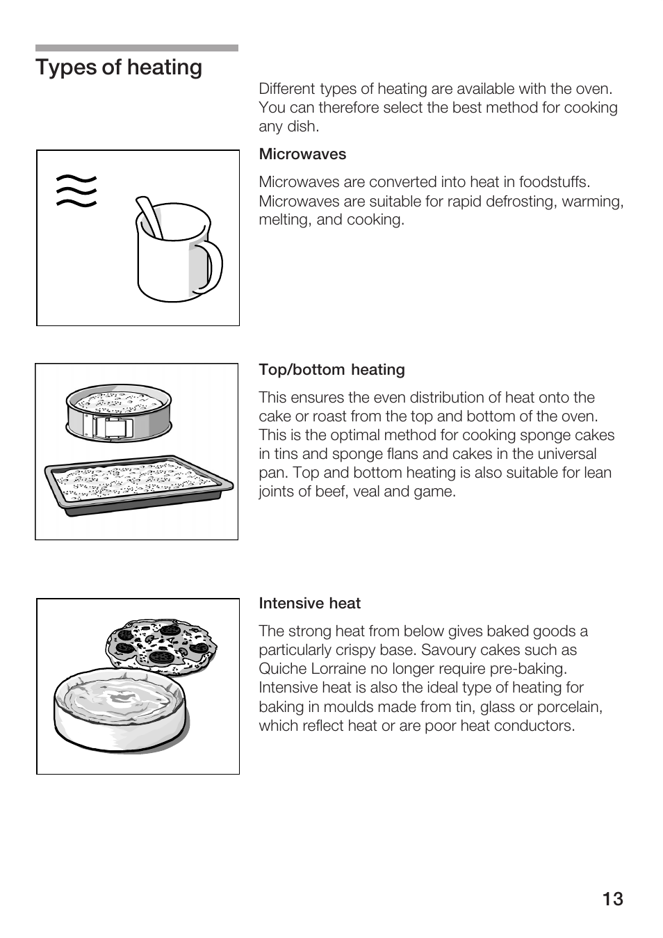 Types of heating | Bosch HBC86K7.0 User Manual | Page 13 / 84