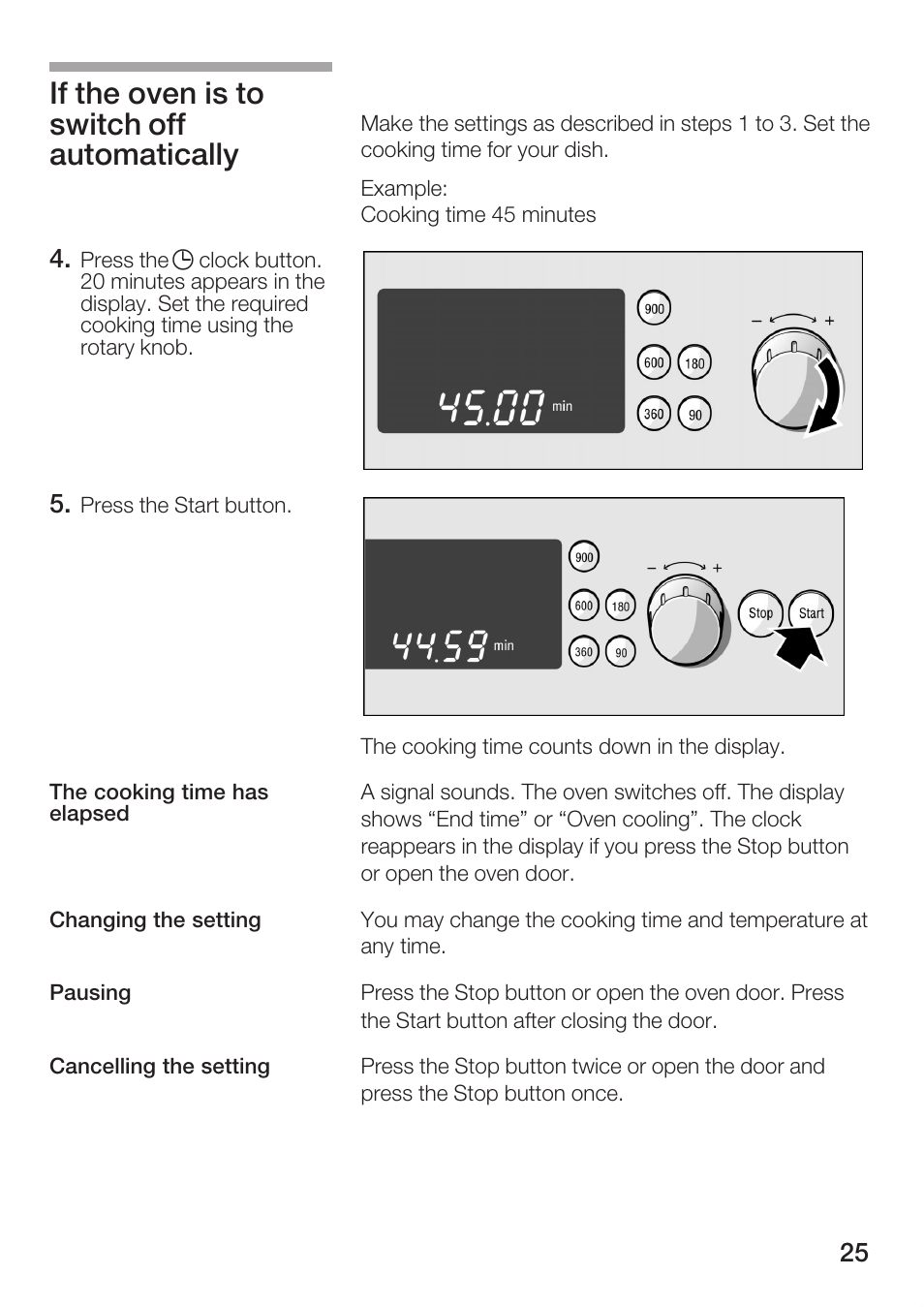 If the oven is to switch off automatically | Bosch HBC86K7.0 User Manual | Page 25 / 84