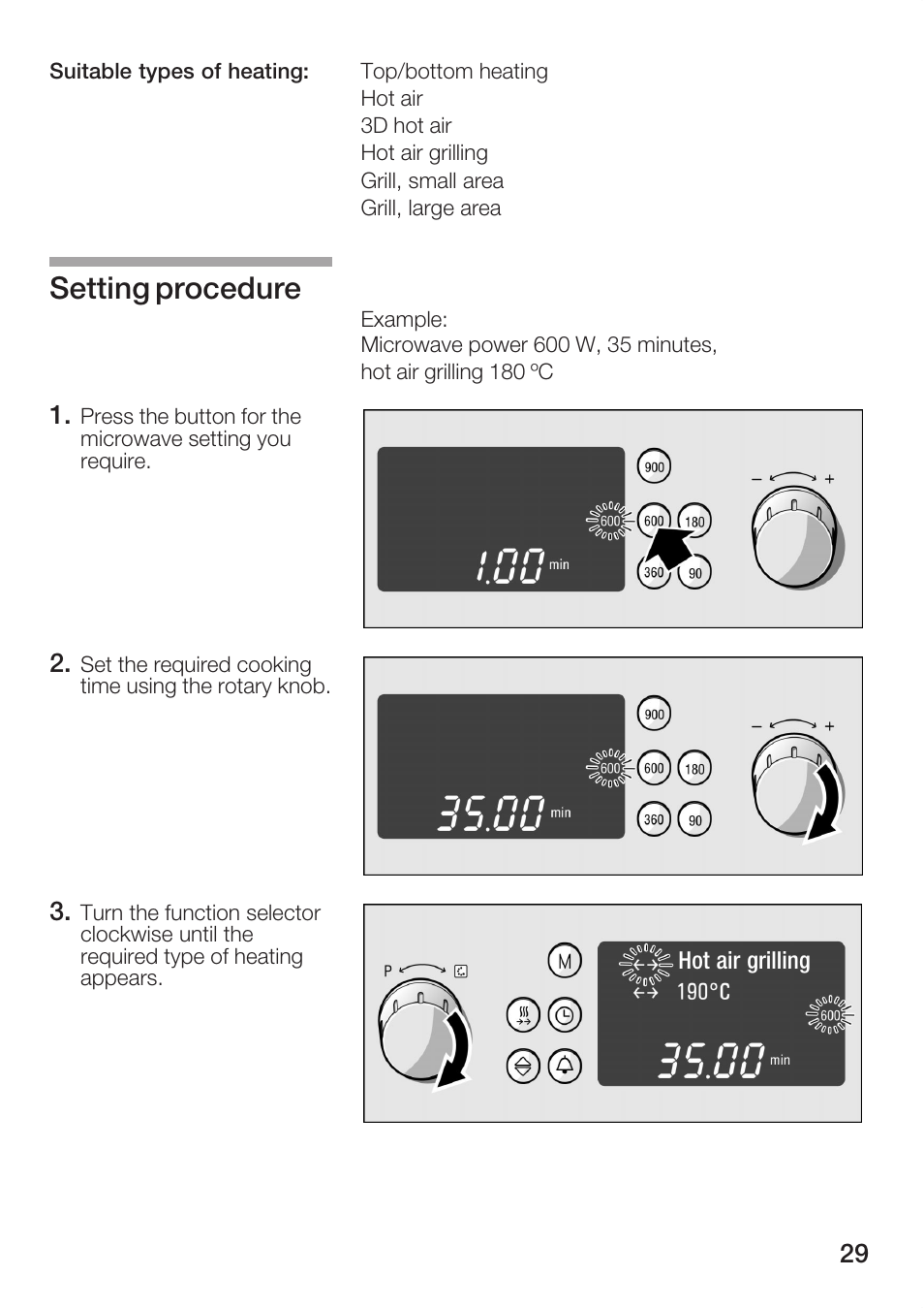 Setting procedure | Bosch HBC86K7.0 User Manual | Page 29 / 84