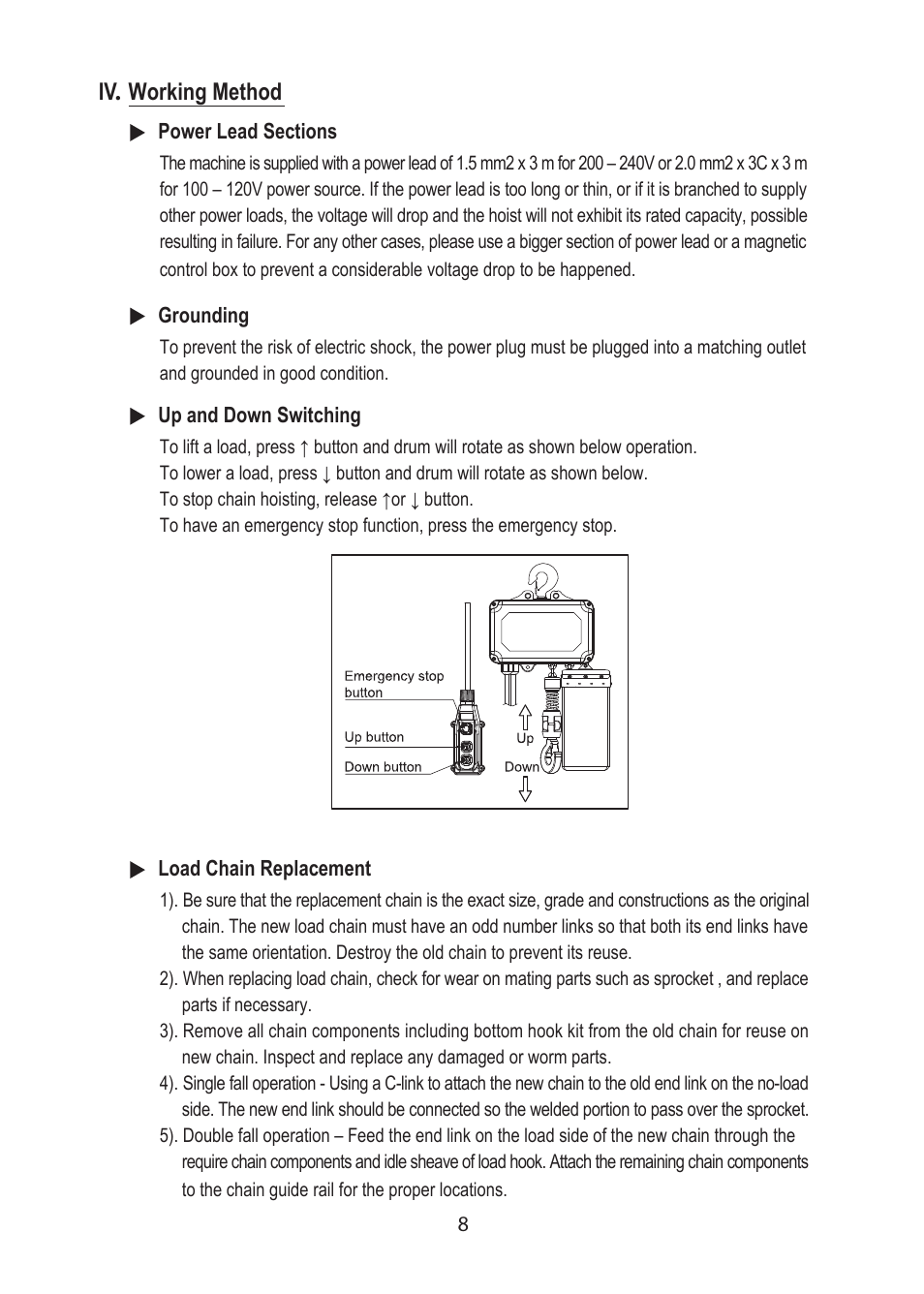 COMEUP Chain Hoist (Ver:02) User Manual | Page 10 / 16
