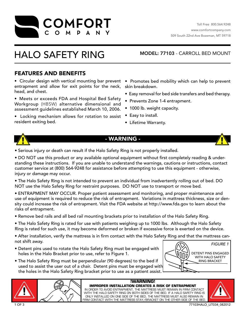 Comfort Company 77103 Halo User Manual | 3 pages