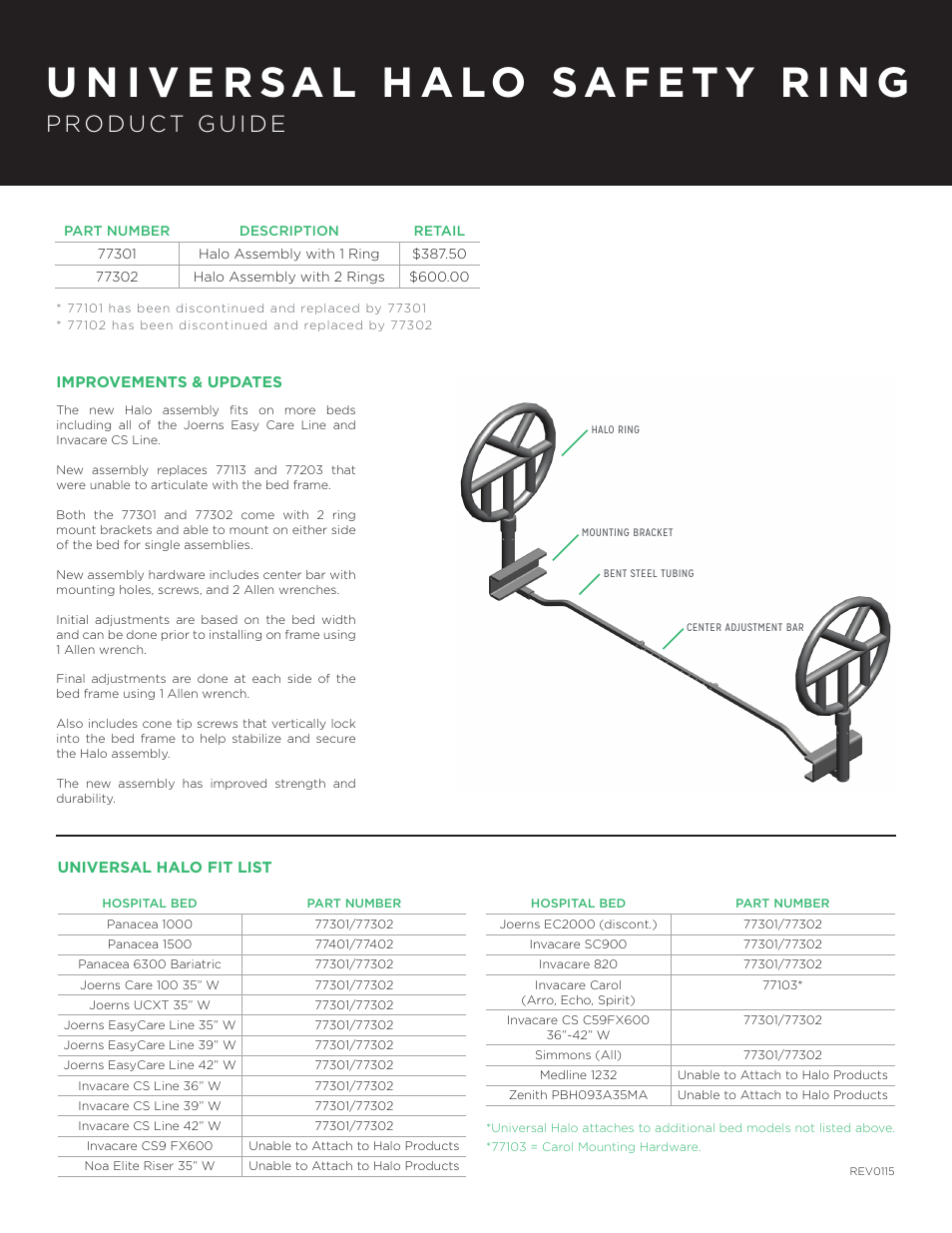 Comfort Company 77301/77302 Halo User Manual | 1 page