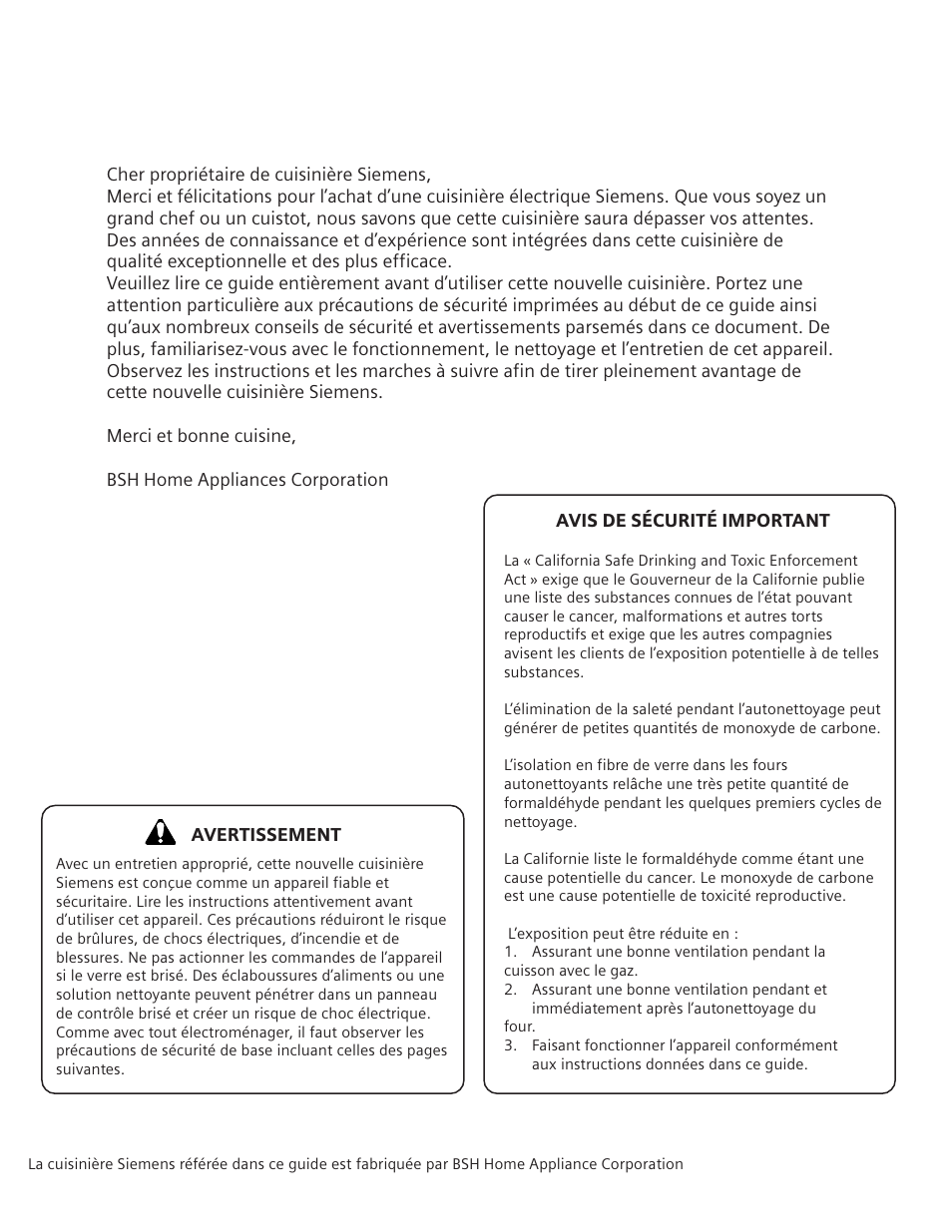 Un message spécial à nos clients | Siemens HE2415C User Manual | Page 38 / 110