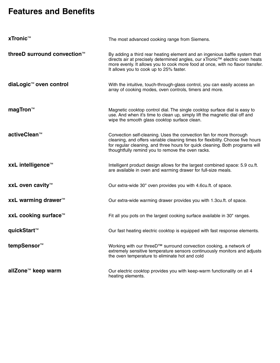 Features and benefits | Siemens HE2415C User Manual | Page 4 / 110