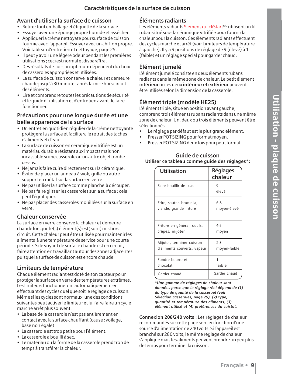 Mise en oeuvre aide | Siemens HE2415C User Manual | Page 49 / 110