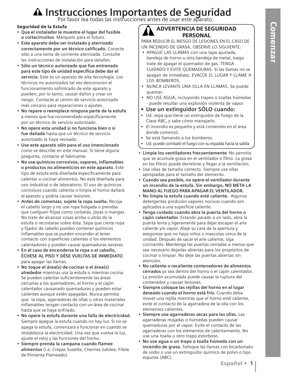 Instrucciones importantes de seguridad | Siemens HE2415C User Manual | Page 77 / 110