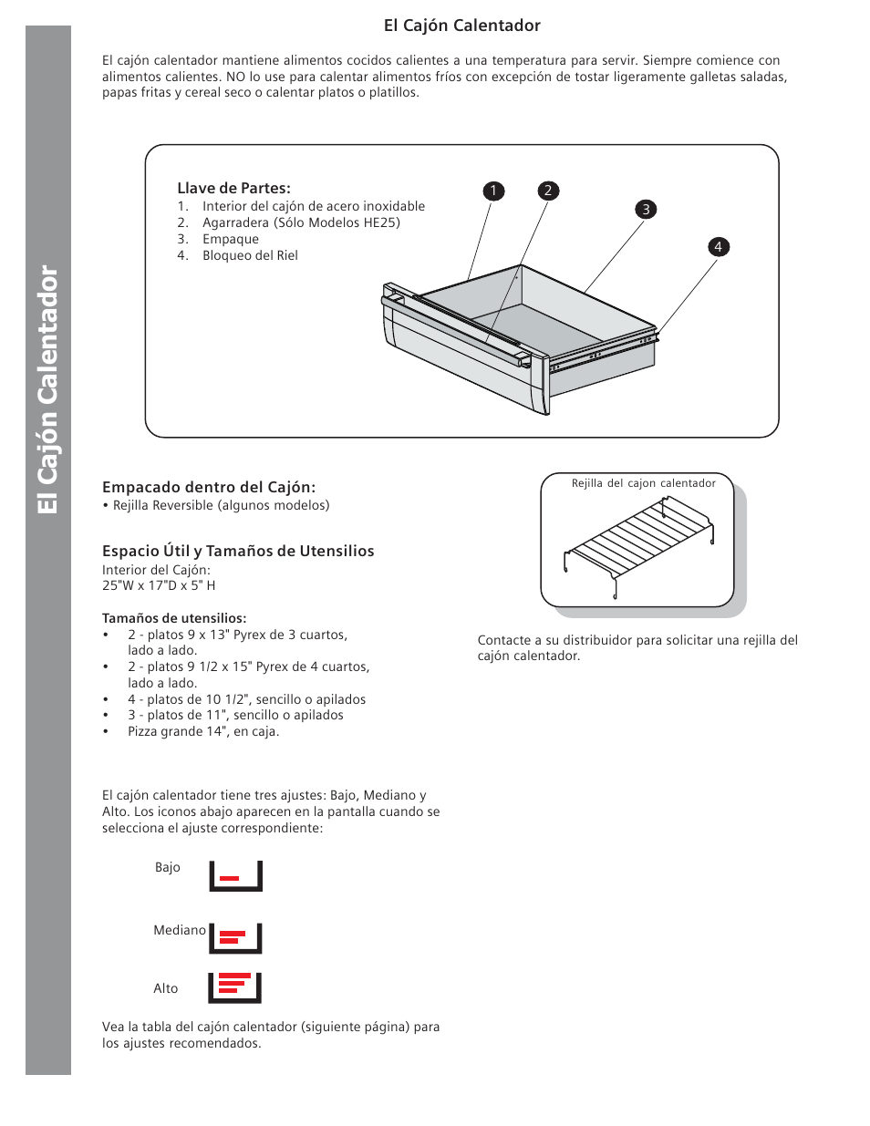 El cajón calentador | Siemens HE2415C User Manual | Page 98 / 110