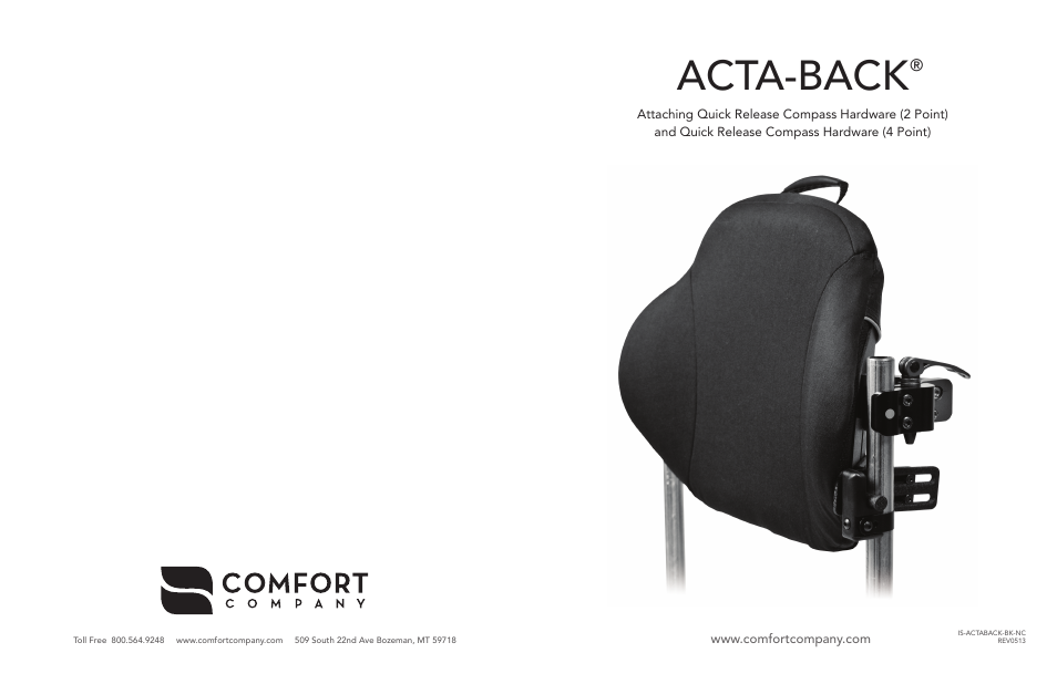 Comfort Company Acta-Back Quick Release User Manual | 2 pages