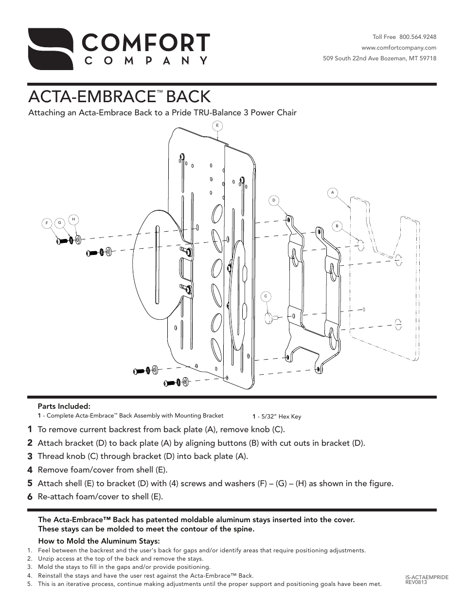Comfort Company Acta-Embrace Pride User Manual | 1 page