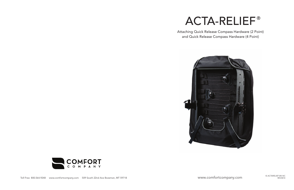 Comfort Company Acta-Relief Quick Release User Manual | 2 pages