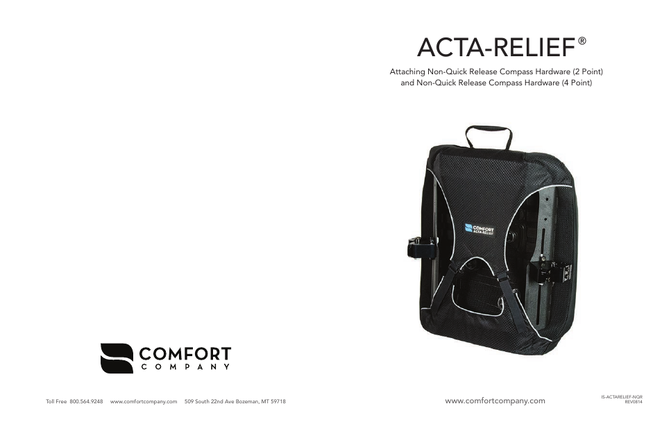 Comfort Company Acta-Relief Non-Quick Release User Manual | 2 pages